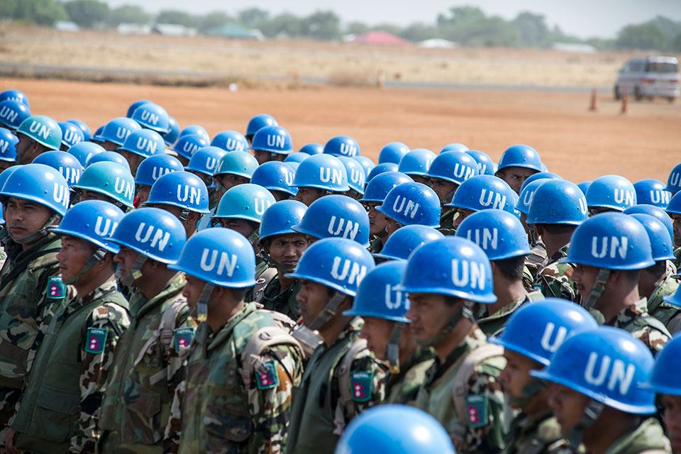 UN Peacekeeping operations involve the substantial deployment of military force. Nations contributing troops have been more open to greening activities including emissions reporting than in other contexts. Credit: UN Photo/Isaac Billy