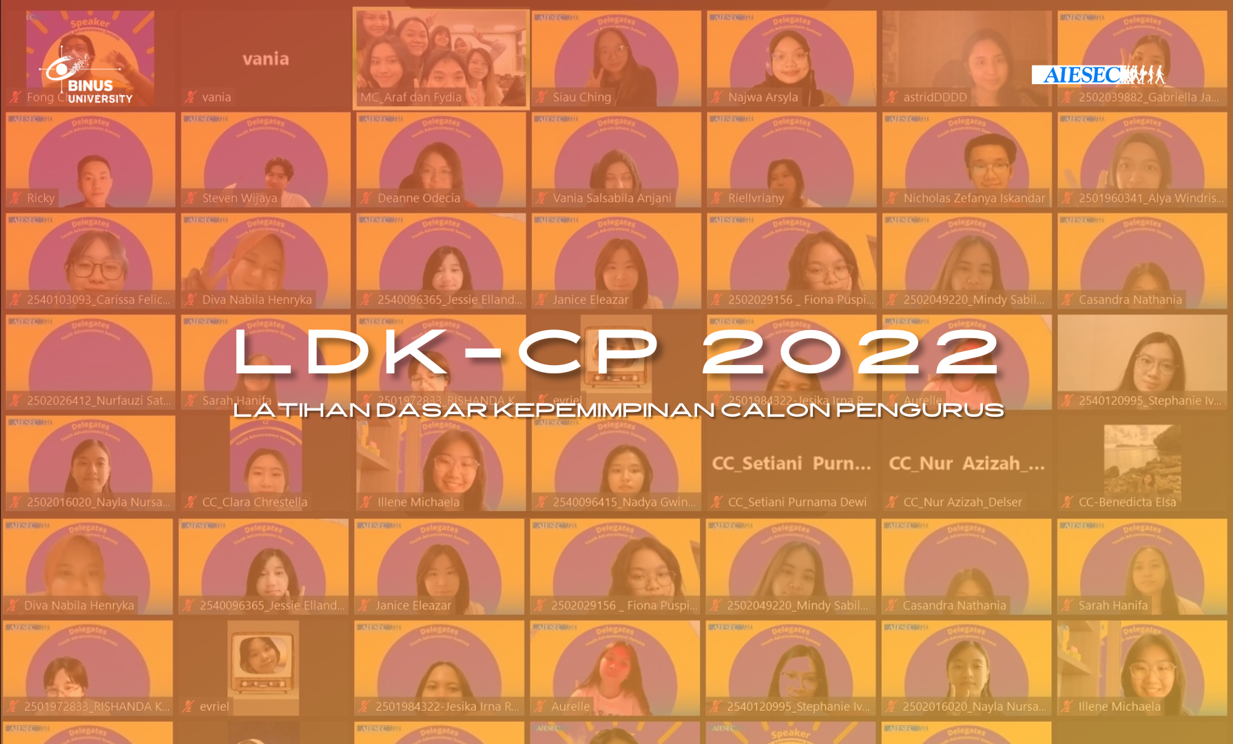 Latihan Dasar Kepemimpinan Calon Pengurus (LDK-CP) AIESEC in BINUS 2022