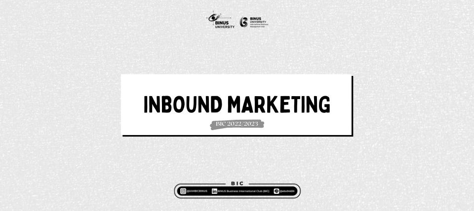 STRATEGI INBOUND MARKETING