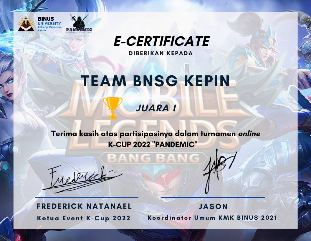 1st Place in Online Tournament K-CUP 2022