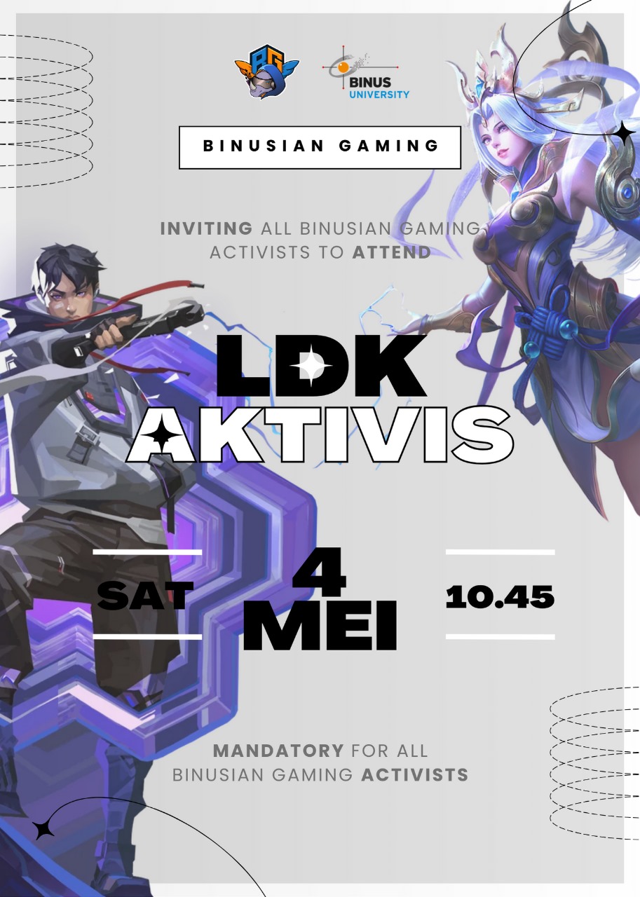 LATIHAN DASAR KEPEMIMPINAN AKTIVIS BINUSIAN GAMING 2024