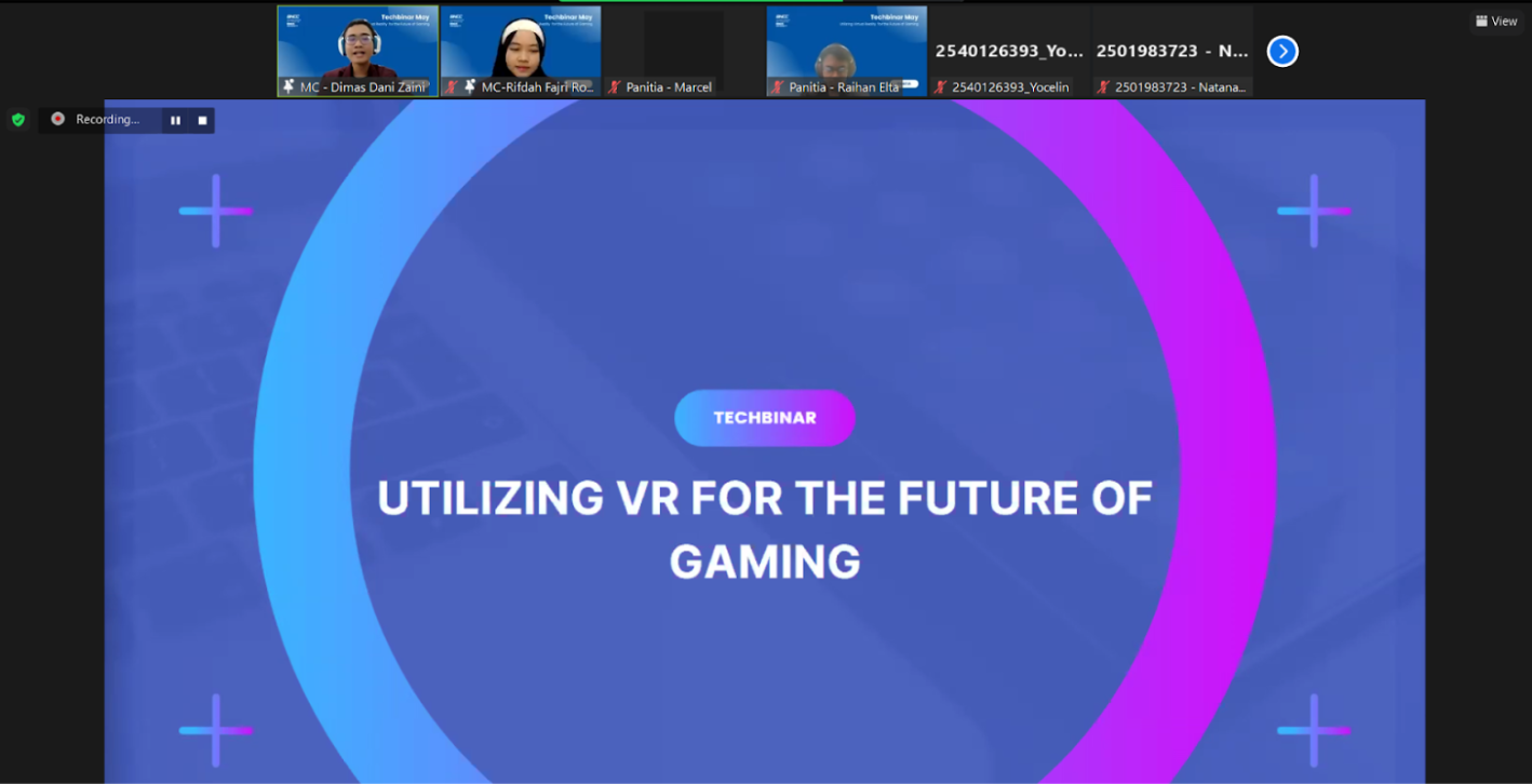 TECHBINAR MEI 2022 “UTILIZING VR FOR THE FUTURE OF GAMING”