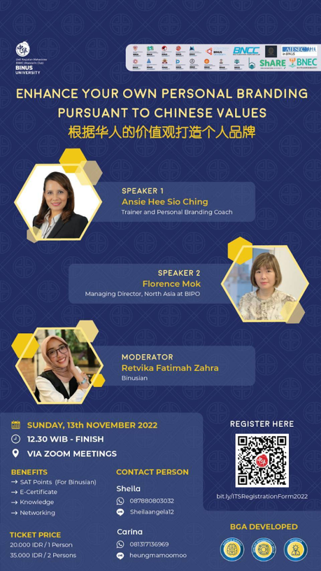INTERNATIONAL TALK SHOW: “Enhance You Own Personal Branding Pursuant To Chinese Values”