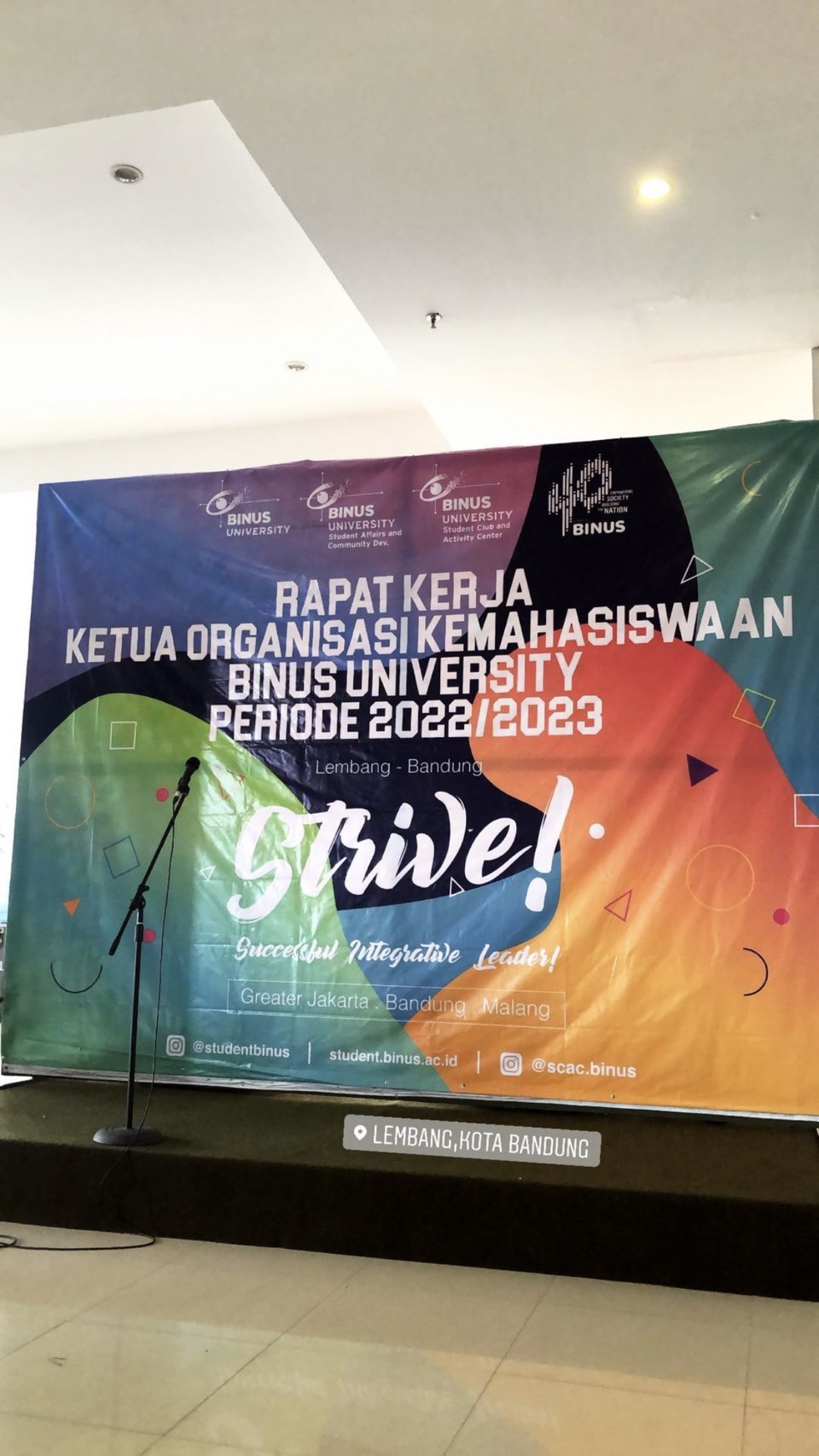 RAPAT KERJA (RAKER) KETUA UMUM TERPILIH ORGANISASI KEMAHASISWAAN BINUS PERIODE 2022/2023