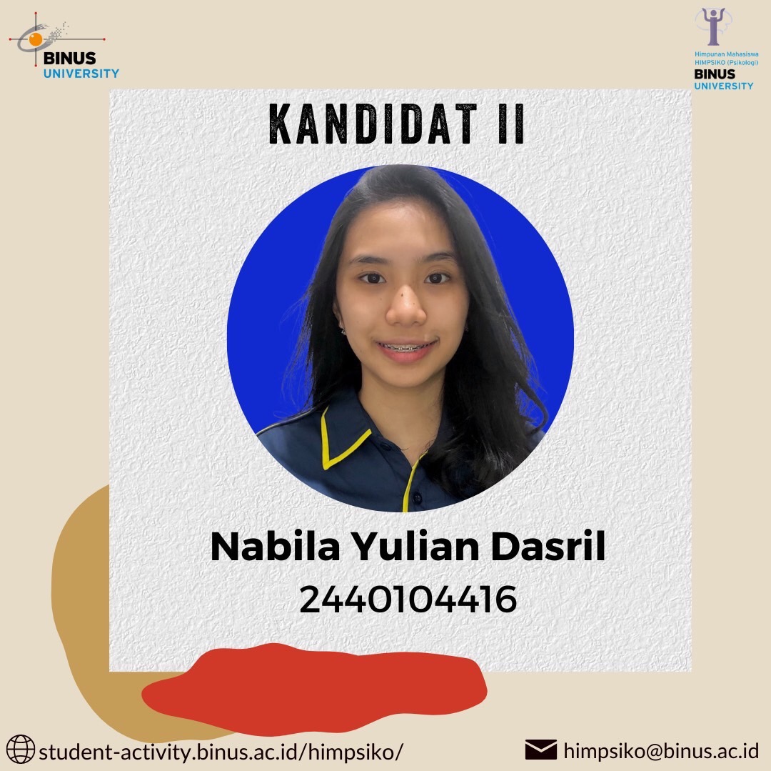 [PEMAPARAN CALON KETUA UMUM HIMPSIKO 2022] Nabila Yulian Dasril – 2440104416
