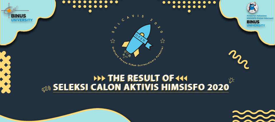 PENGUMUMAN HASIL SELEKSI CALON AKTIVIS 2020