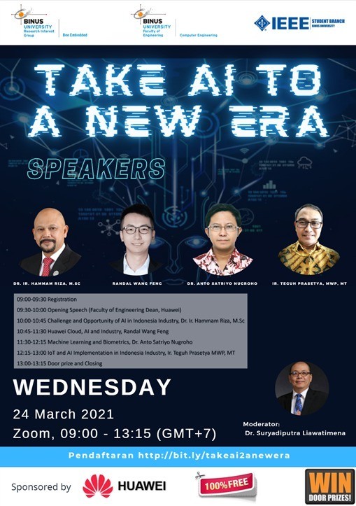 Seminar Take Ai to a New Era by Binus and Huawei Indonesia