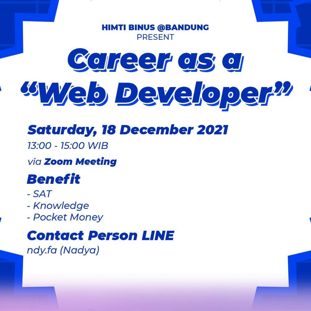 Open Registration: HIMTI BINUS @Bandung Webinar: “Career as a Web Developer”