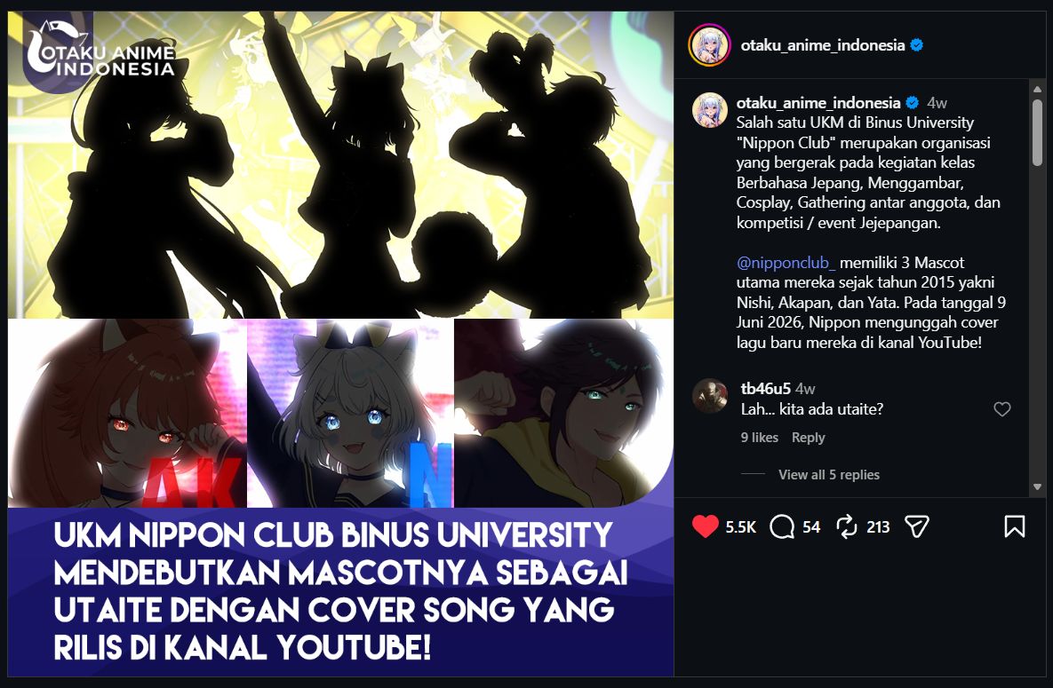 “Bring It On – GIGA” Cover Music Video Recognition by @otaku_anime_indonesia