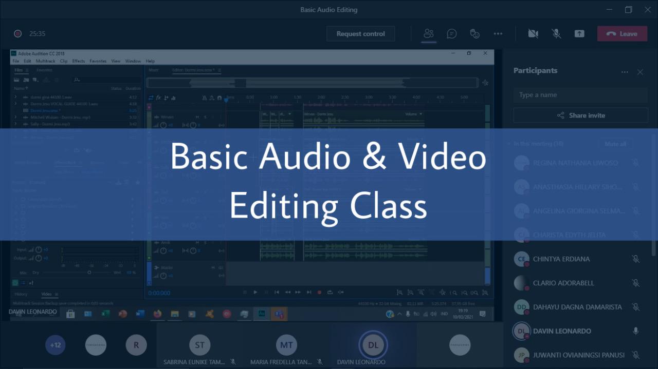 Basic Audio & Video Editing Class